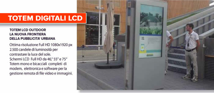 impianti pubblicitari digitali totem lcd