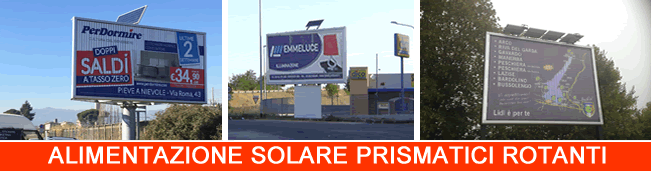 trivision cartelli con alimentazione solare