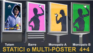 4 supporti per totem arredo urbano pubblicitario